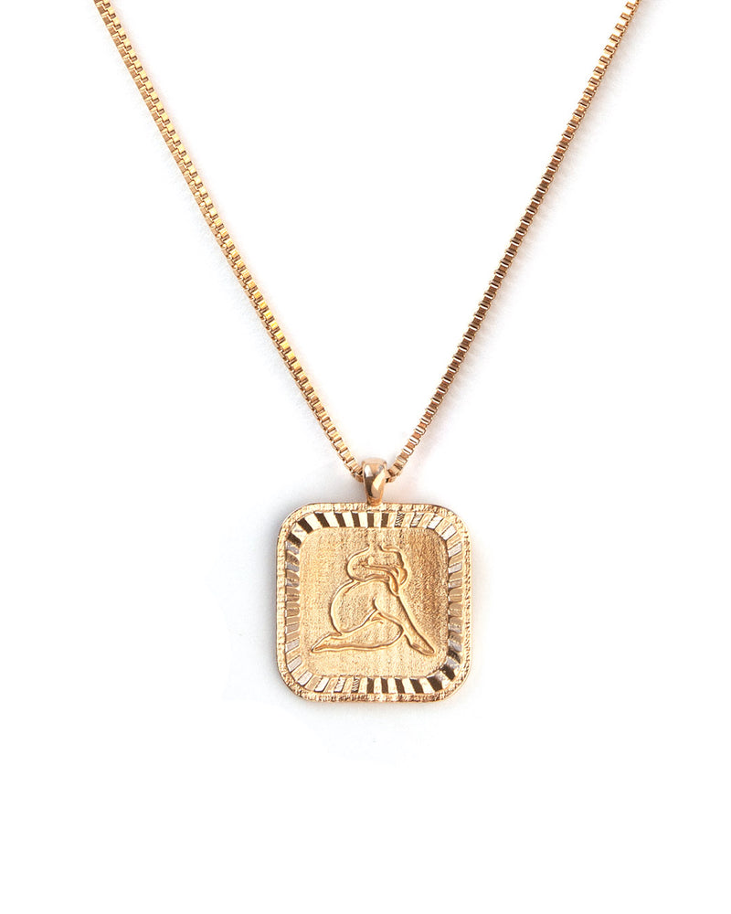 Empower | Gold Square Woman Pendant Necklace