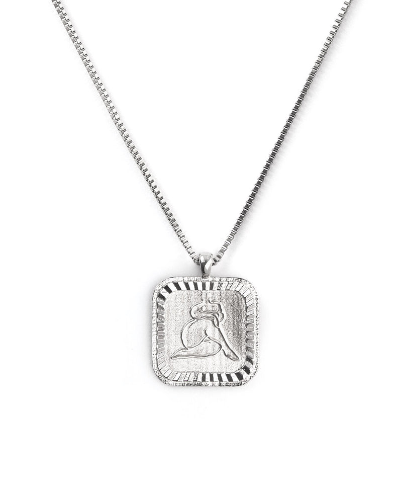 Empower | Silver Square Woman Pendant Necklace