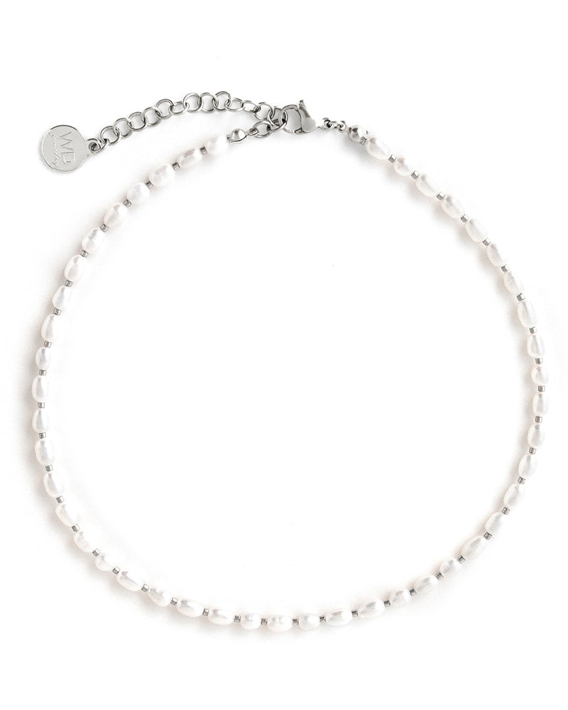 Filet | Silver Short Natural Pearl Necklace