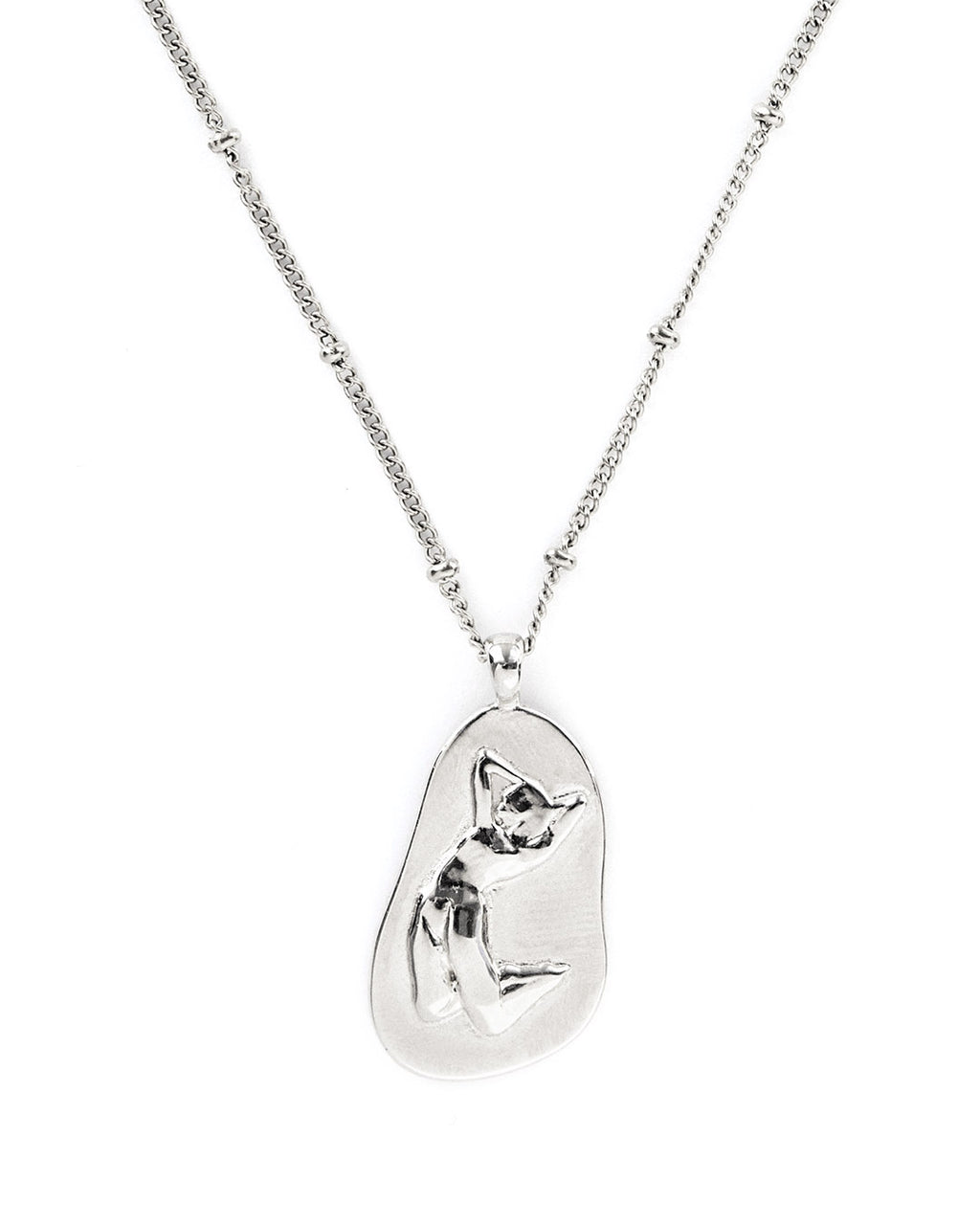 Flow | Silver Asymmetrical Woman Pendant Necklace