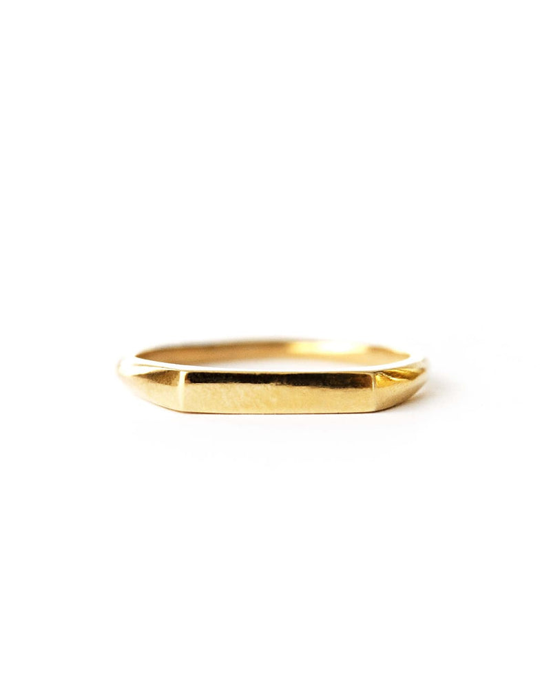 Fuso | Gold Vermeil Thin Signet Ring