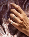 Suzy | Silver Flat Beaded Ring
