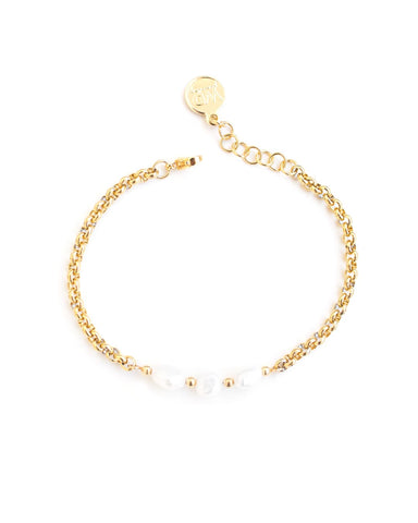 Lotus | Gold Pearl Layered Necklace