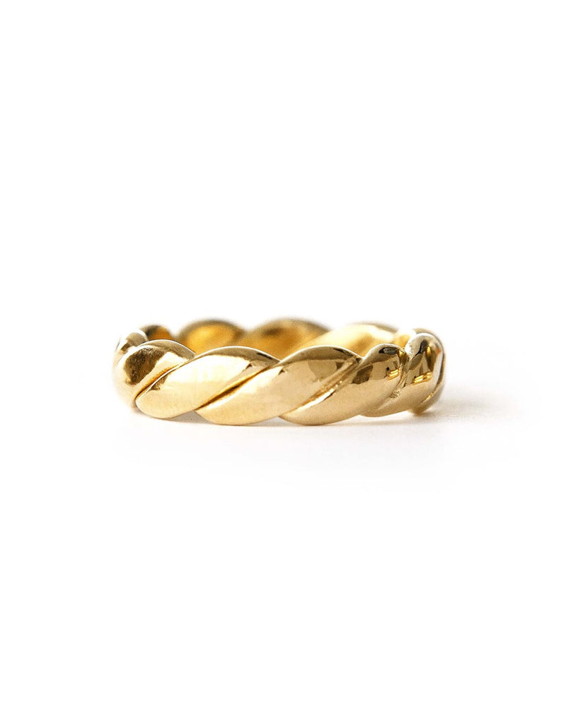 Jasmin | Gold Vermeil Thick Braided Band Ring
