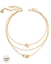 Luck | Gold Padlock Necklace Set