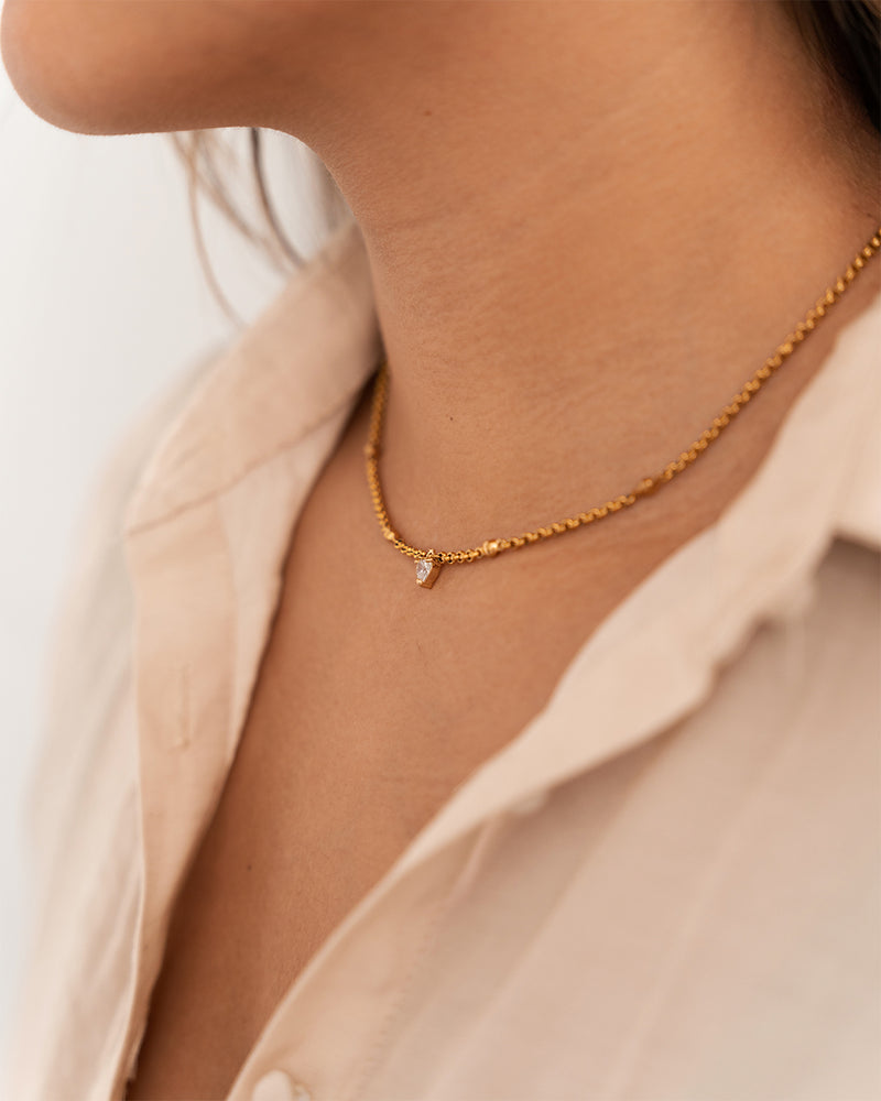 Luvo | Gold Chain And Crystal Heart Necklace