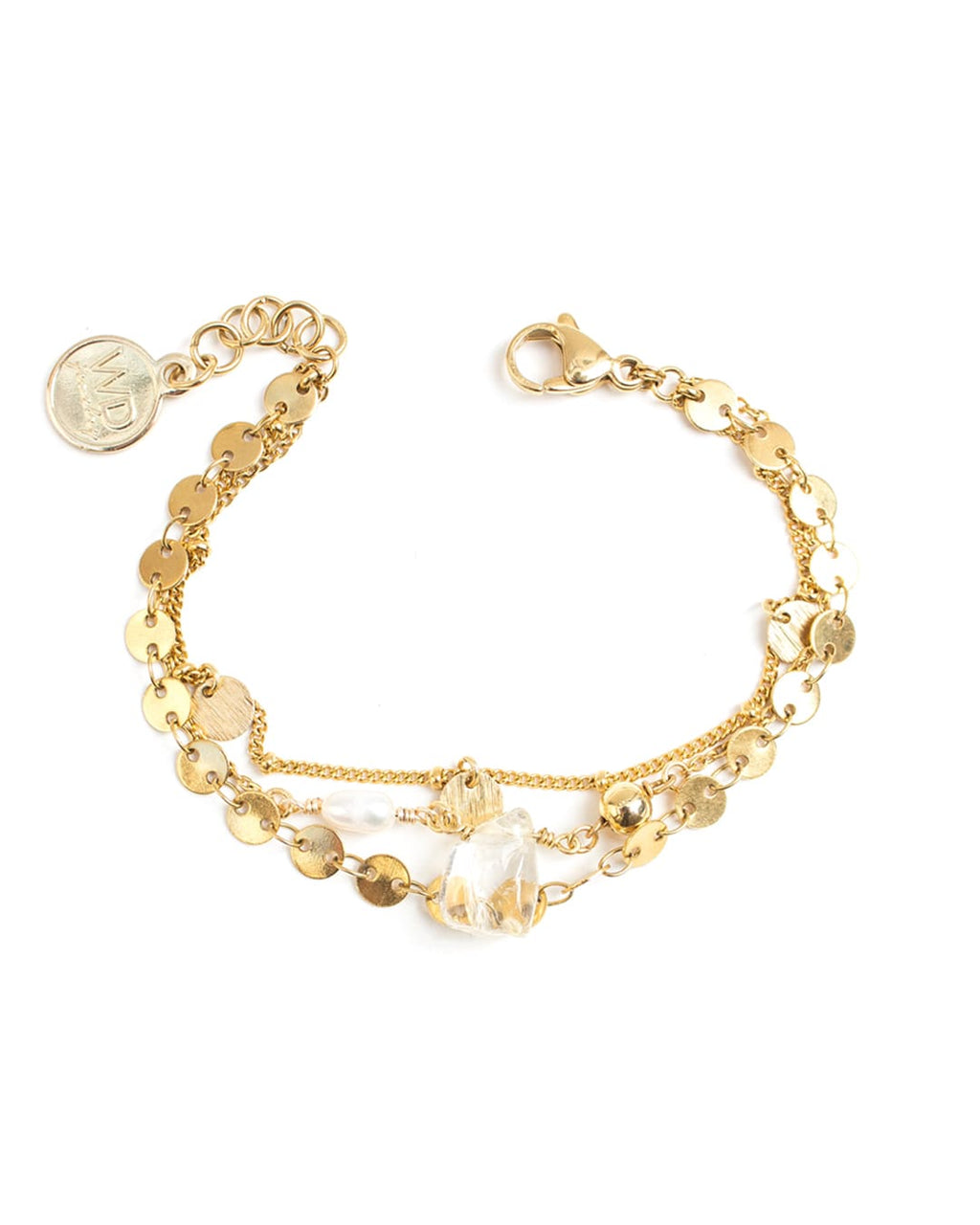 Satin | Gold Multi-Strand Charm Bracelet