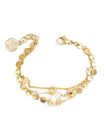 Horizon | Gold Charms & Crystals Bracelet
