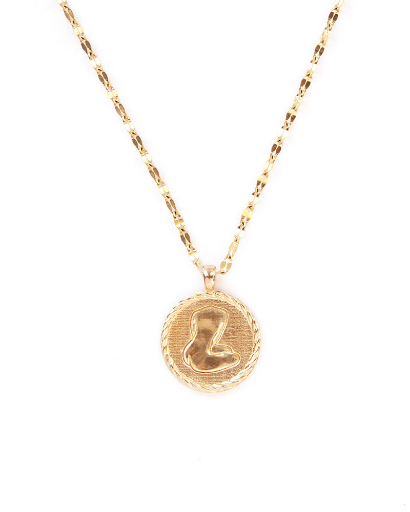 Self | Gold Round Woman Pendant Necklace