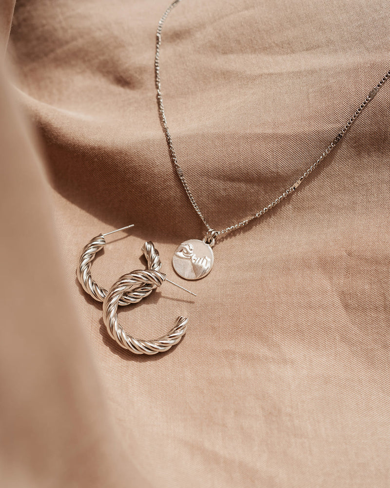 Swear | Silver Pinky Promise Medallion Necklace