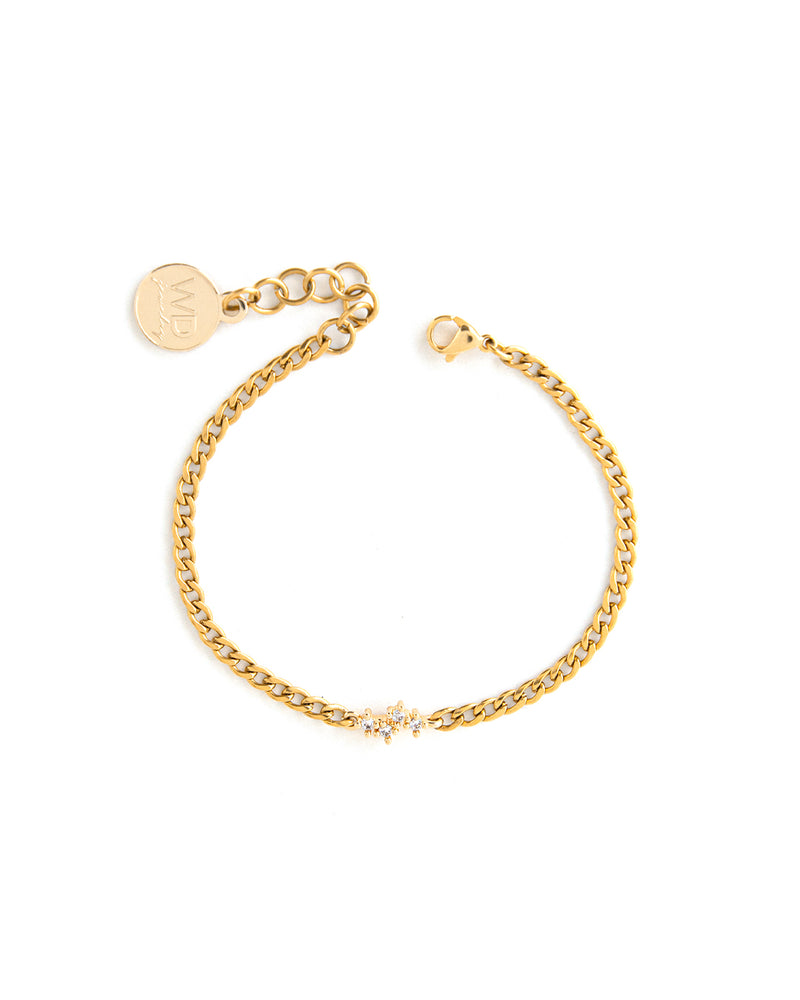 Truand | Gold Chain And Crystal Bracelet