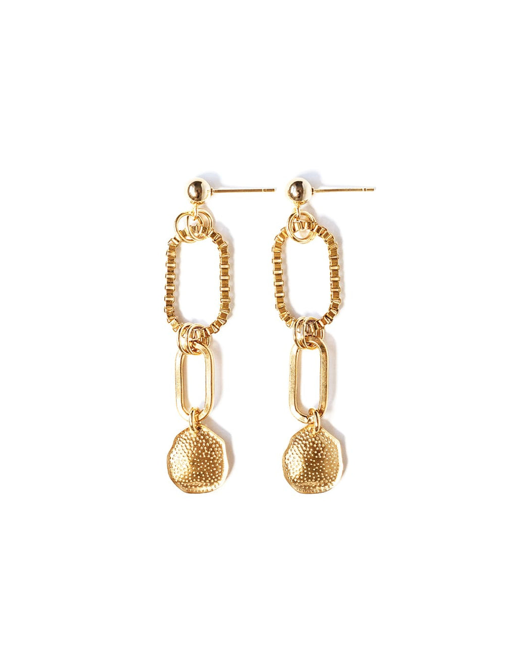 Venise | Gold Oval Links Earrings