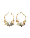 Plaza | Silver Shell Paillette And Flat Hoop Earrings