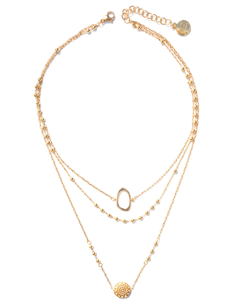 Helios | Gold Layered Beads & Medallions Necklace