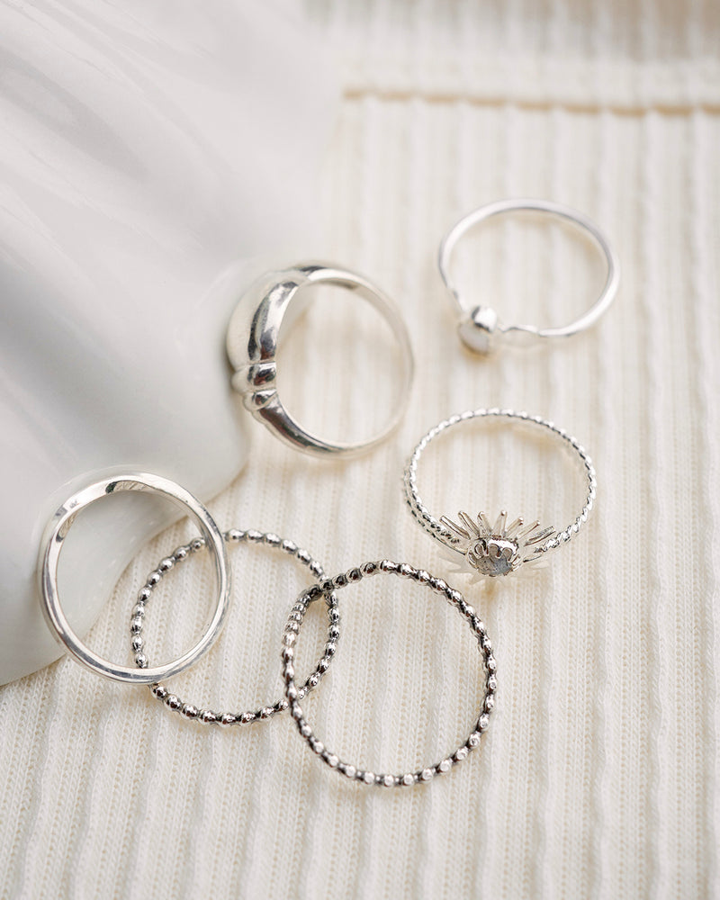 Solar | Sterling Silver Sun & Labradorite Ring