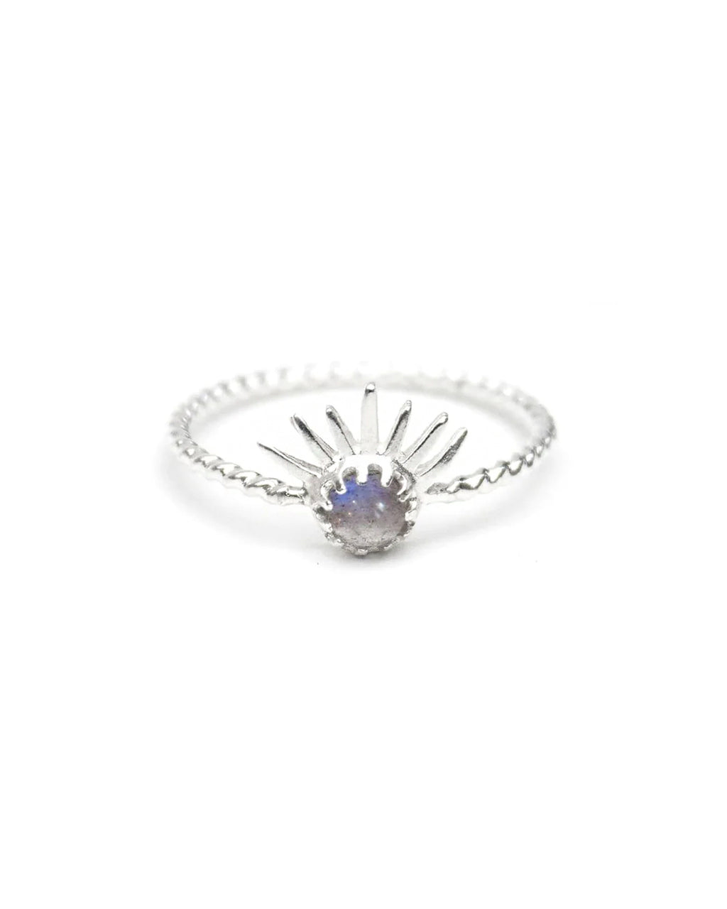 Solar | Sterling Silver Sun & Labradorite Ring