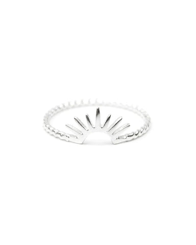 Suzy | Silver Flat Beaded Ring