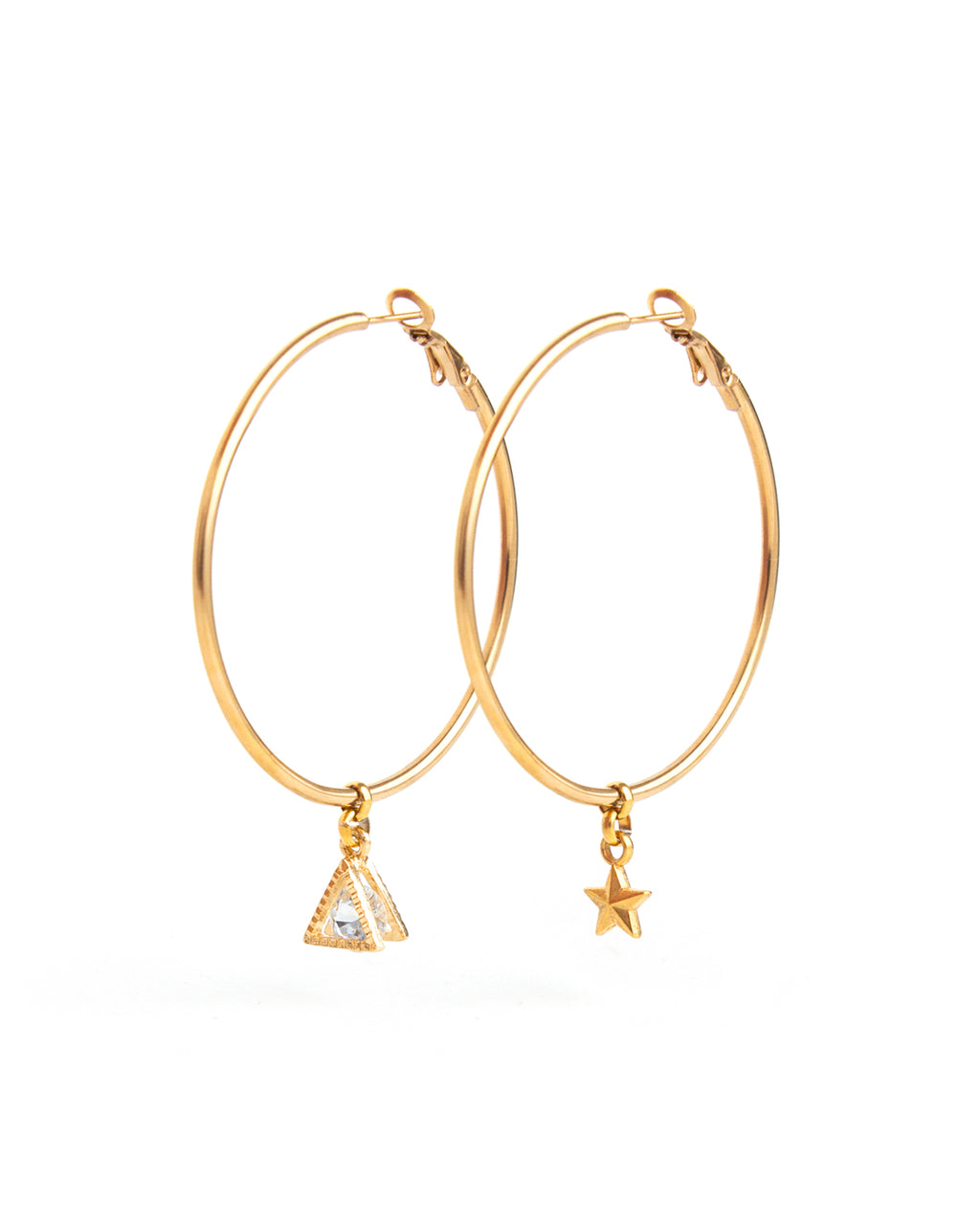 Starlight | Gold Star Crystal Hoop Earrings