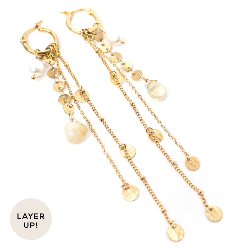 Honey | Long Multi-Strand Gold Earrings