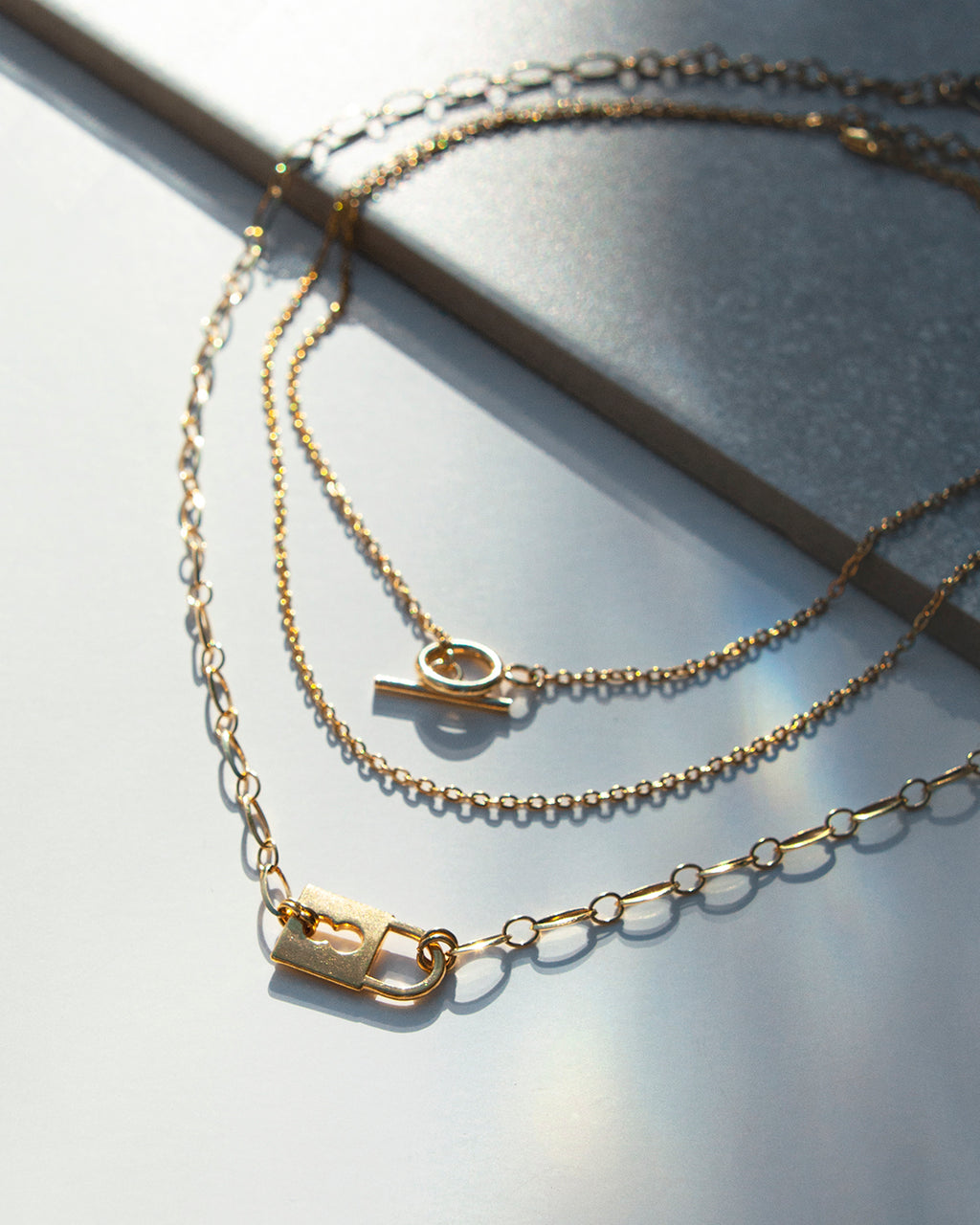 Luck | Gold Padlock Necklace Set | wellDunn jewelry