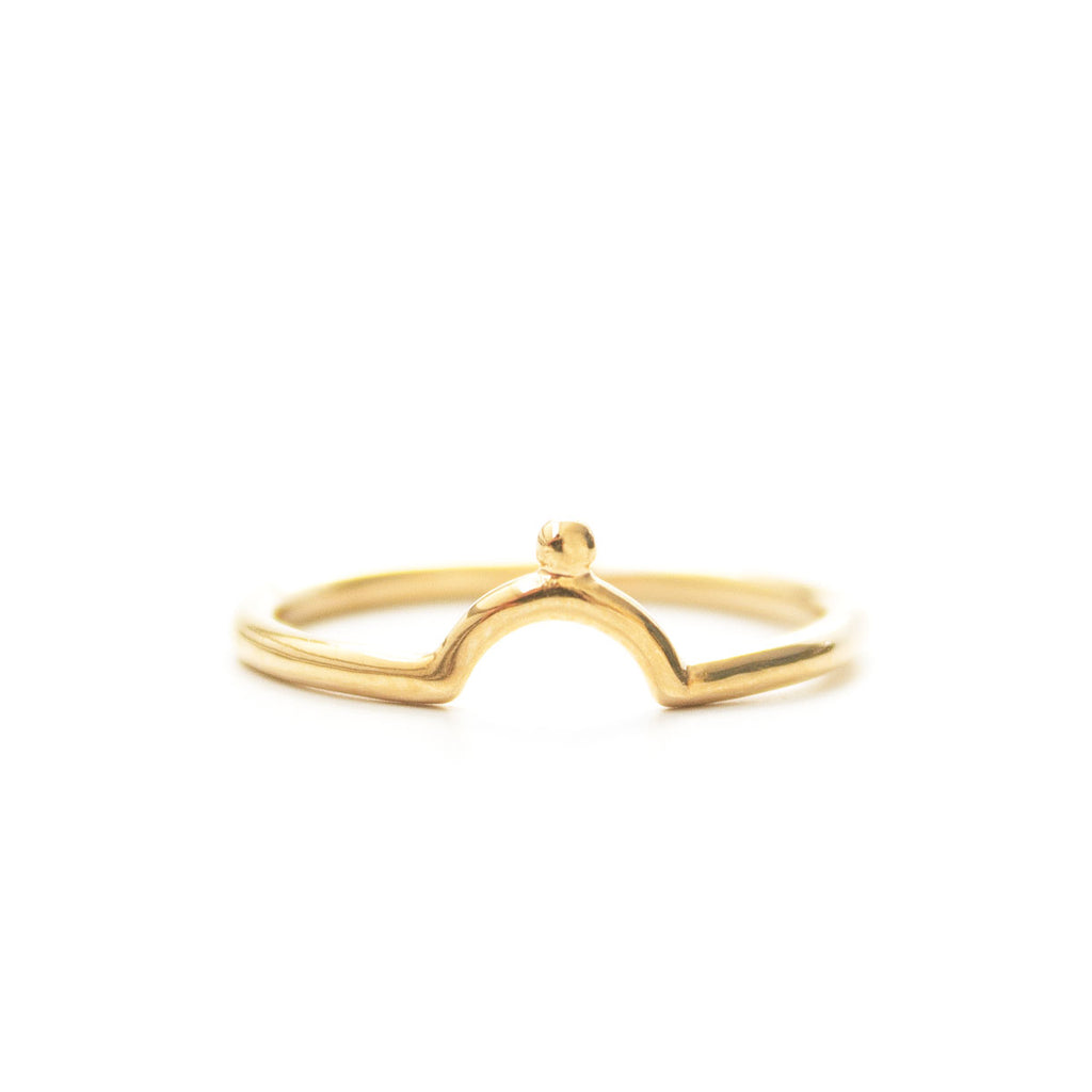 Omega | Gold Vermeil Horseshoe Beaded Ring