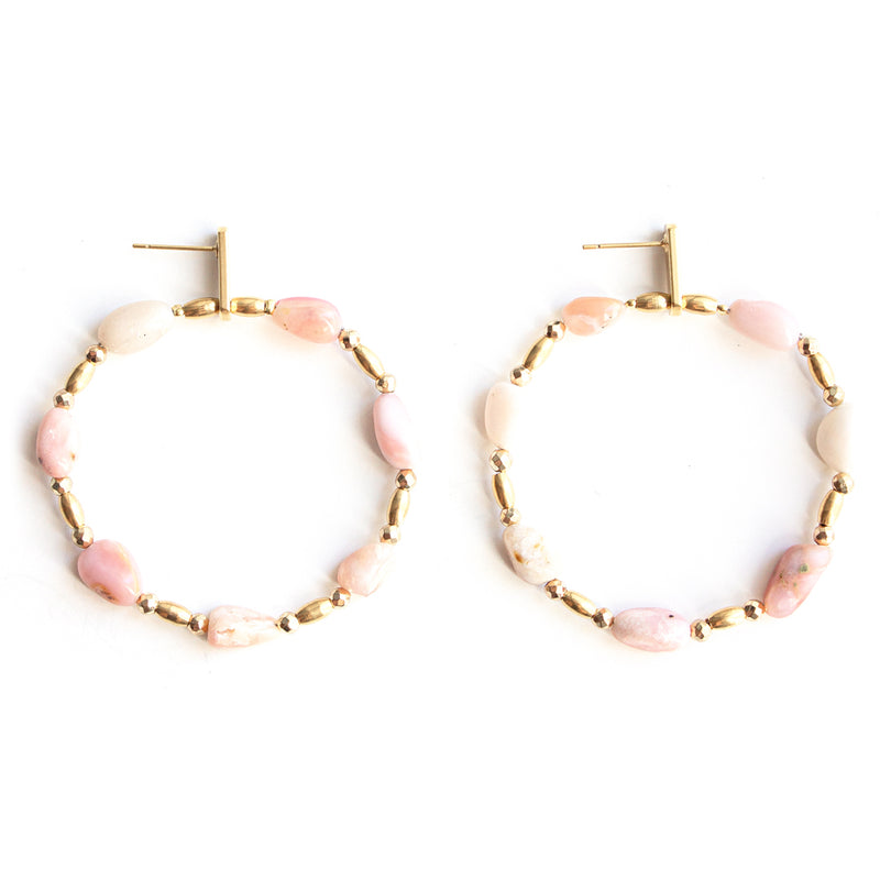 Opium | Gold Gemstones Hoop Earrings