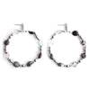 Opium | Silver Gemstones Hoop Earrings