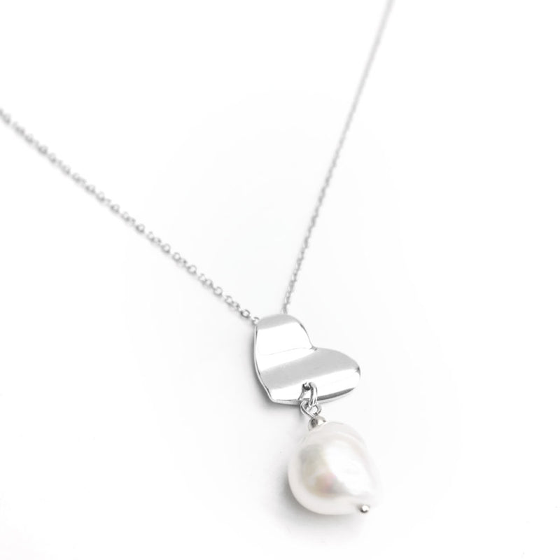 Romeo | Silver Heart Pearl Necklace