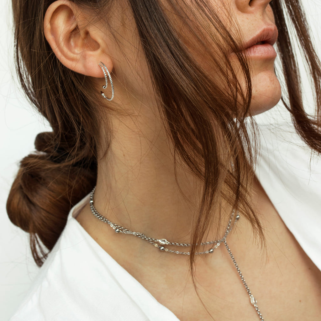 Venus | Silver Half-Moon Hoops