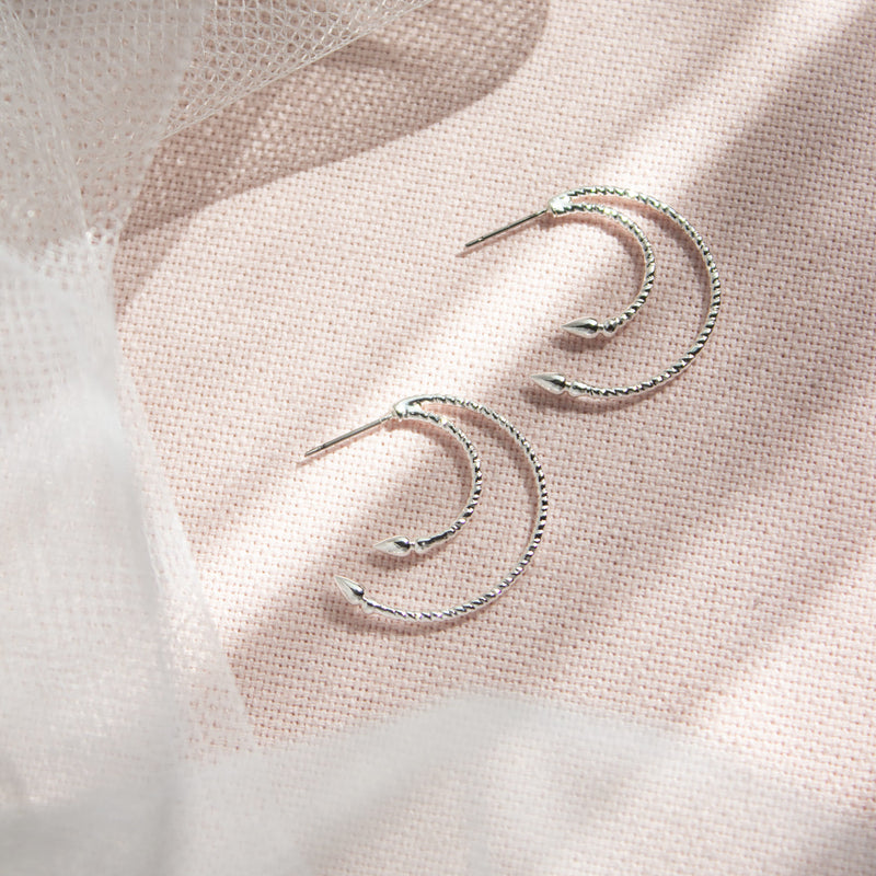 Venus | Silver Half-Moon Hoops
